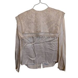 Vintage Gunne Sax Jessica Mcclintock Women's Size 7 White Lace Victorian Top